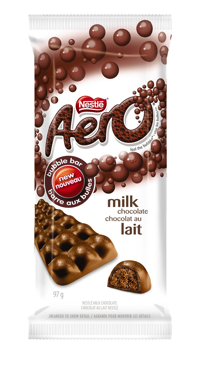 Nestle Aero Milk Chocolate, 97g/3.42oz Bar, 15pk {Imported from Canada}