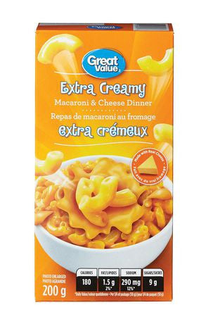 Great Value Extra Creamy Macaroni & Cheese Dinner, 200g/7.1oz, (Imported from Canada)