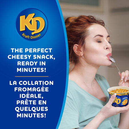 KD KRAFT DINNER Snack Cups - Original Macaroni & Cheese 58g,4ct, (Canadian)