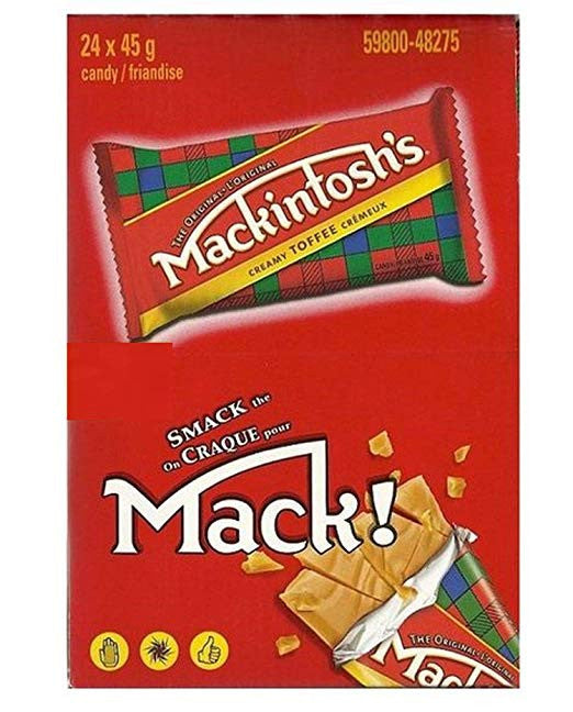 Nestle Mackintosh's 24 Pack Creamy Toffee - 45g Individually Wrapped Bars in Original Display Box Product of Canada