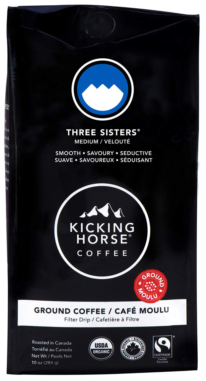 Kicking Horse Coffee, Three Sisters, Medium Roast, Ground, 284g/10 oz, {Imported from Canada}