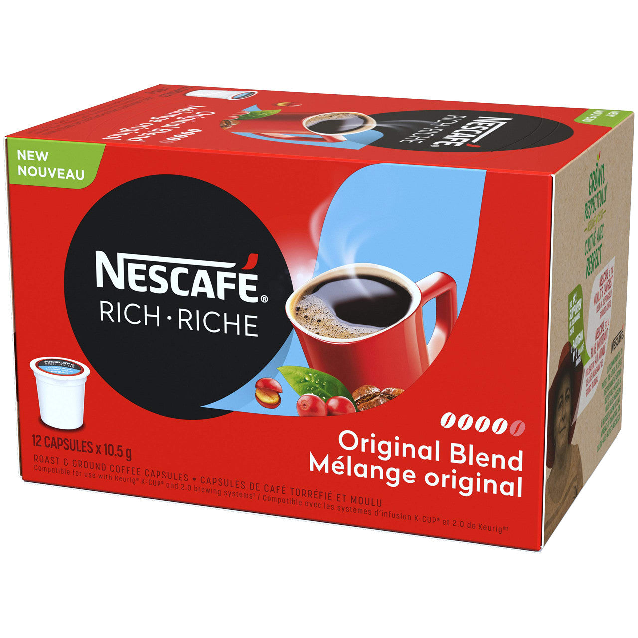 Nescafe Rich Original Coffee Capsules, 12 x 10.5g, (Imported from Canada)