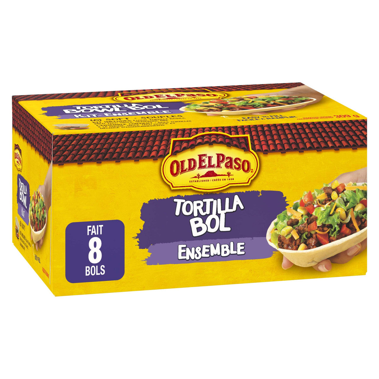 Old El Paso Tortilla Bowl Kit, 8 count per box, 309g/10.9 oz., Box {Imported from Canada}