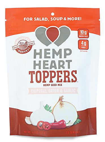 Manitoba Harvest Hemp Hearts Toppers, Chipotle, Onion & Garlic, 4.4oz; with 10g of Protein & Omegas, 4g of Fiber per Serving, Non-GMO