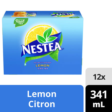 Nestea Lemon Soft Drinks, 341mL/11.5oz., cans, Pack of 12, {Imported from Canada}