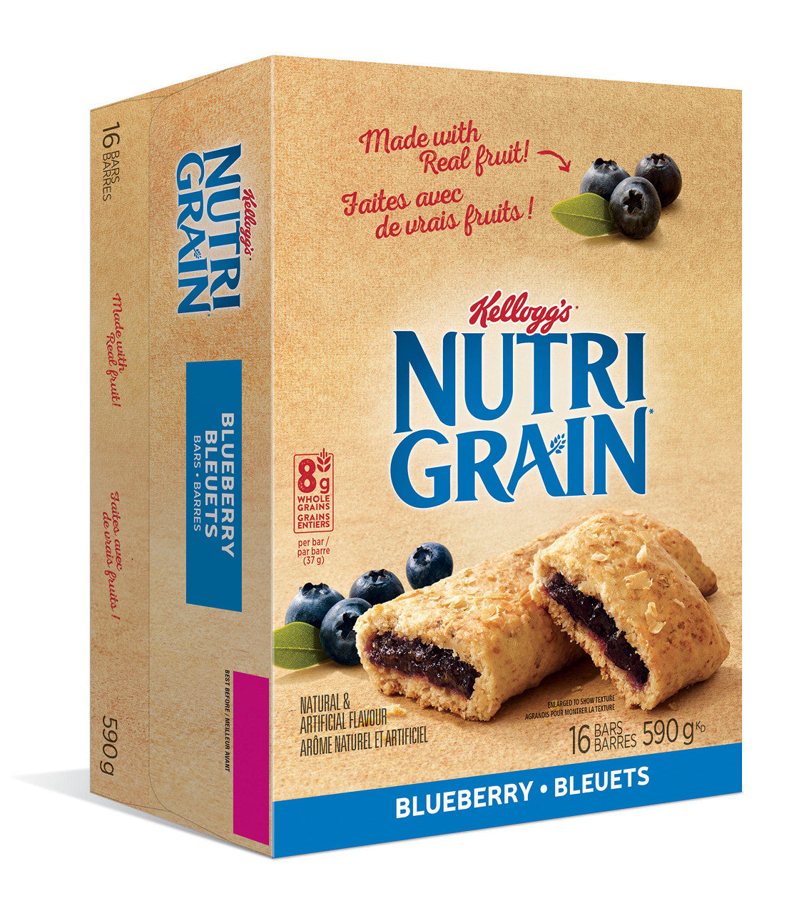 Kellogg's Nutri-Grain Blueberry 16 bars, 590g/20.81 oz., {Imported from Canada}