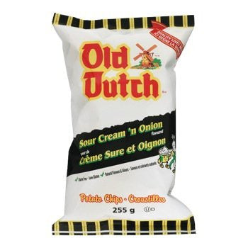 Old Dutch Sour Cream 'n Onion Potato Chips 255g/9 oz., {Imported from Canada}
