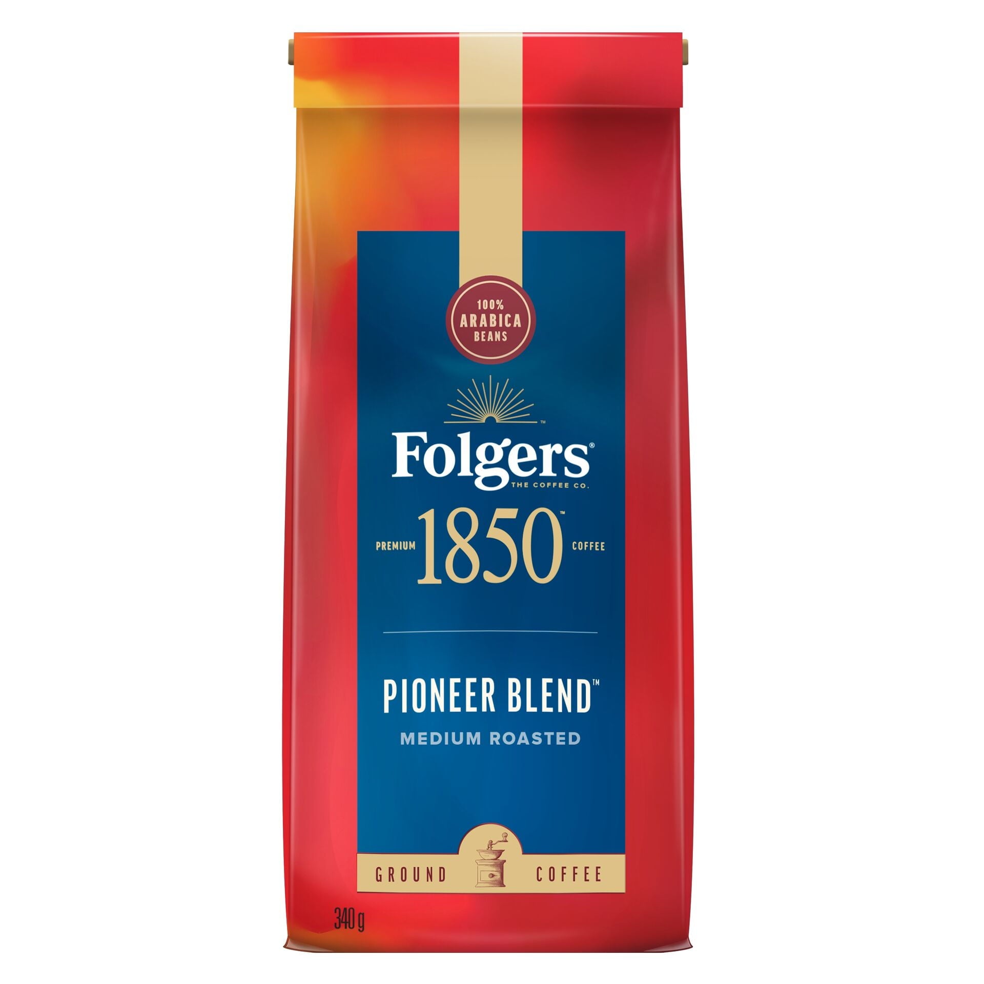 Folgers 1850 Pioneer Blend, Ground Coffee, 340g/12oz. - Front