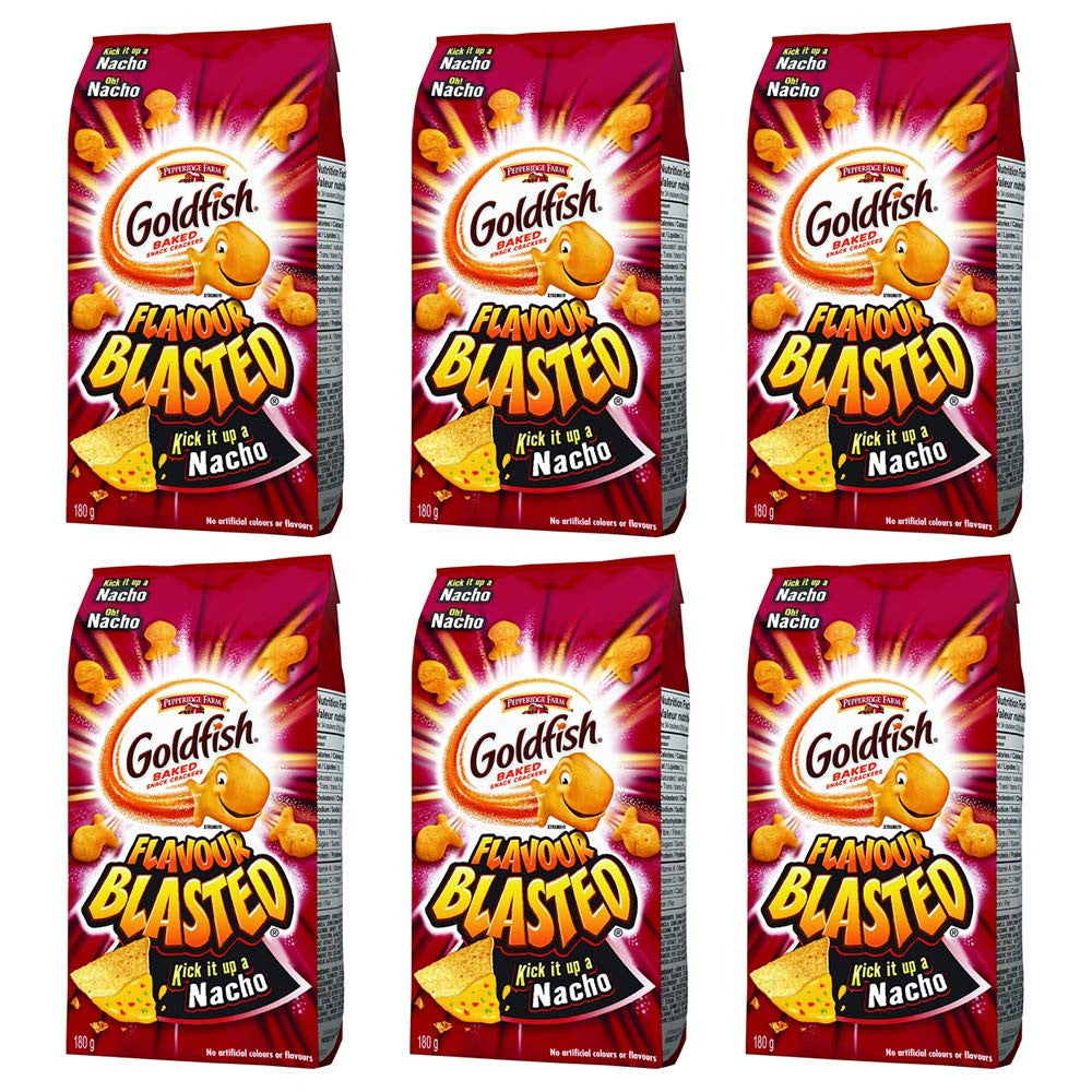 Pepperidge Farm, Goldfish, Flavour Blasted Baked Nacho Crackers, 180g/6.3oz, 6-Pack (Imported from Canada)