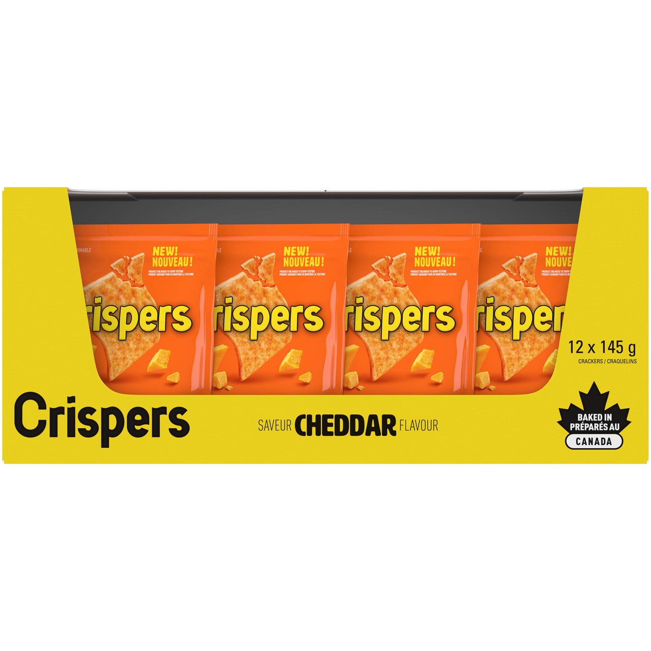 Christie Crispers, Cheddar Crackers, 145g/5.1 Ounce, (12 Pack), {Imported from Canada}