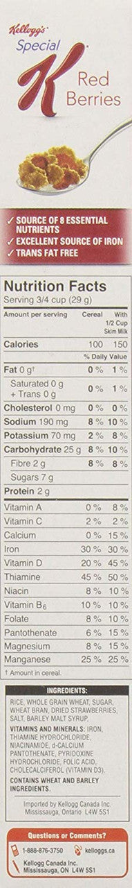 Kellogg's, Special K, Red Berries Cereal, Jumbo, 320g/11.3oz., {Imported from Canada}