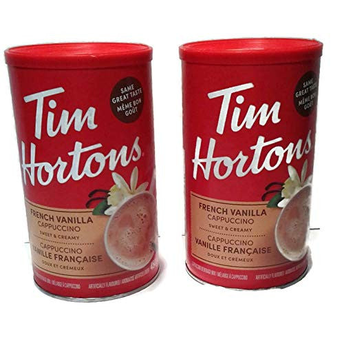 Tim Hortons French Vanilla Cappuccino, (2), 454g/16oz., Tins, {Imported from Canada}
