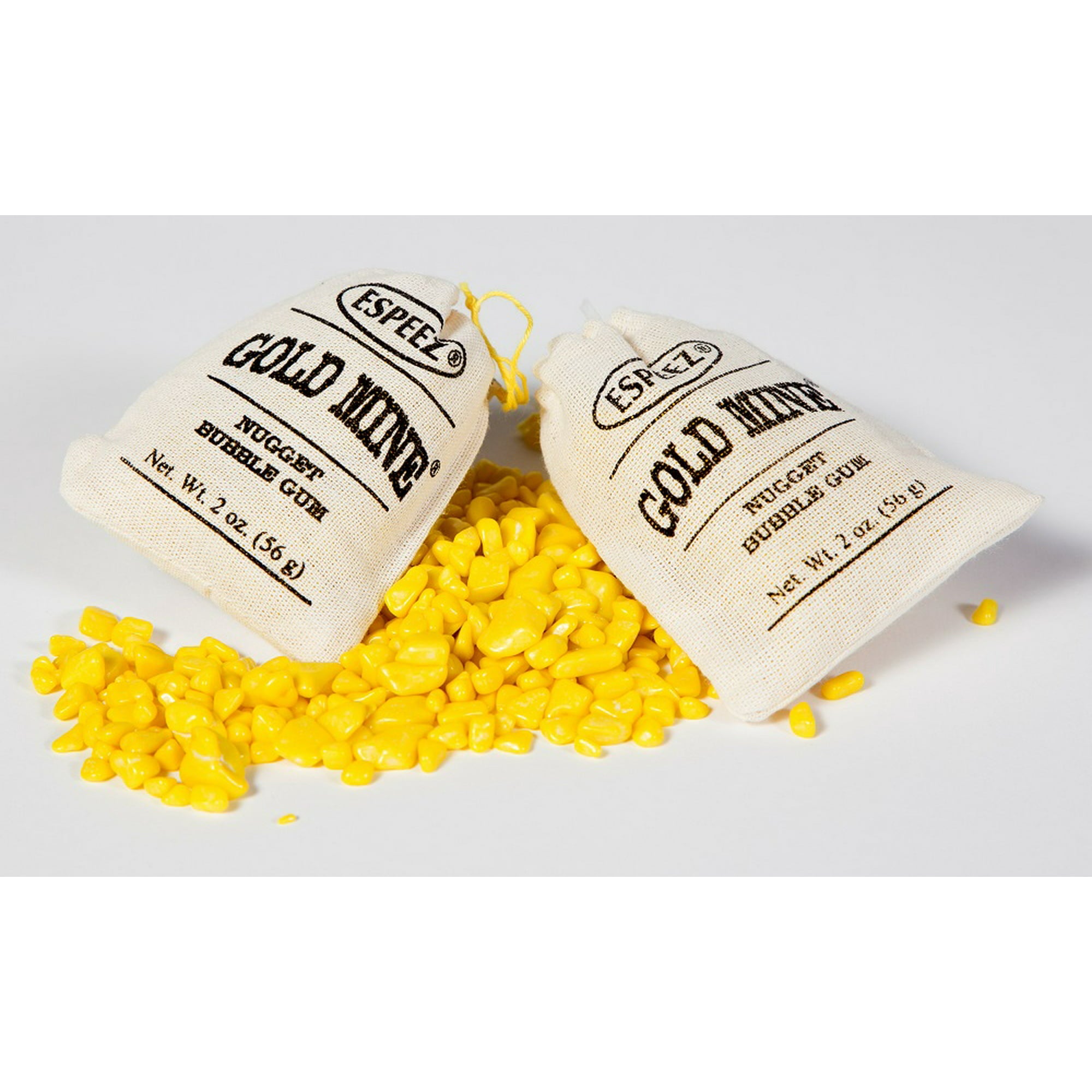 Espeez Gold Mine Nugget Bubble Gum, 12 units (56g), 672g, two bags of nugget mine gums with mini gum peaces.
