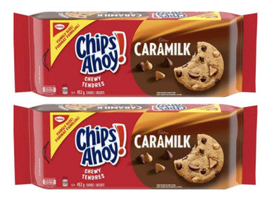 Chips Ahoy Chewy CARAMILK Chocolate Chip Cookies Family Size, 453g/16 oz., (2 Pack) {Imported from Canada}
