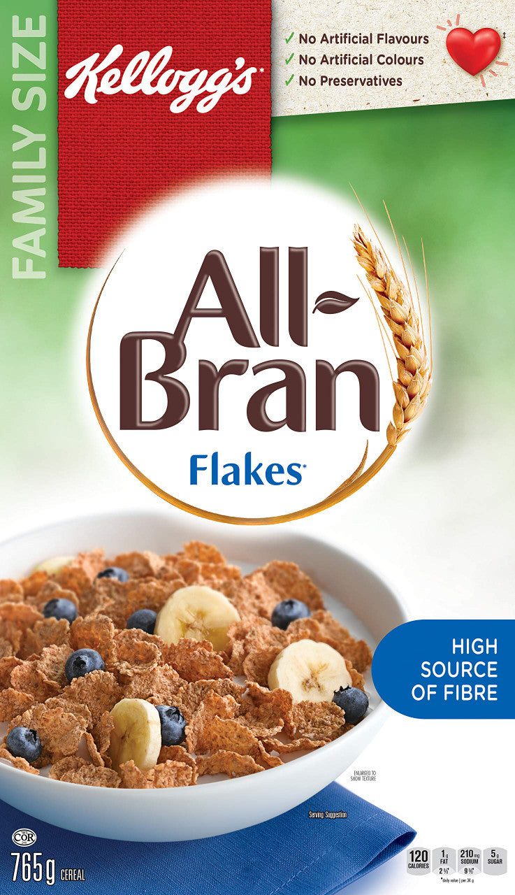 Kellogg's All-Bran Flakes Cereal, 765g/27oz, (Imported from Canada)