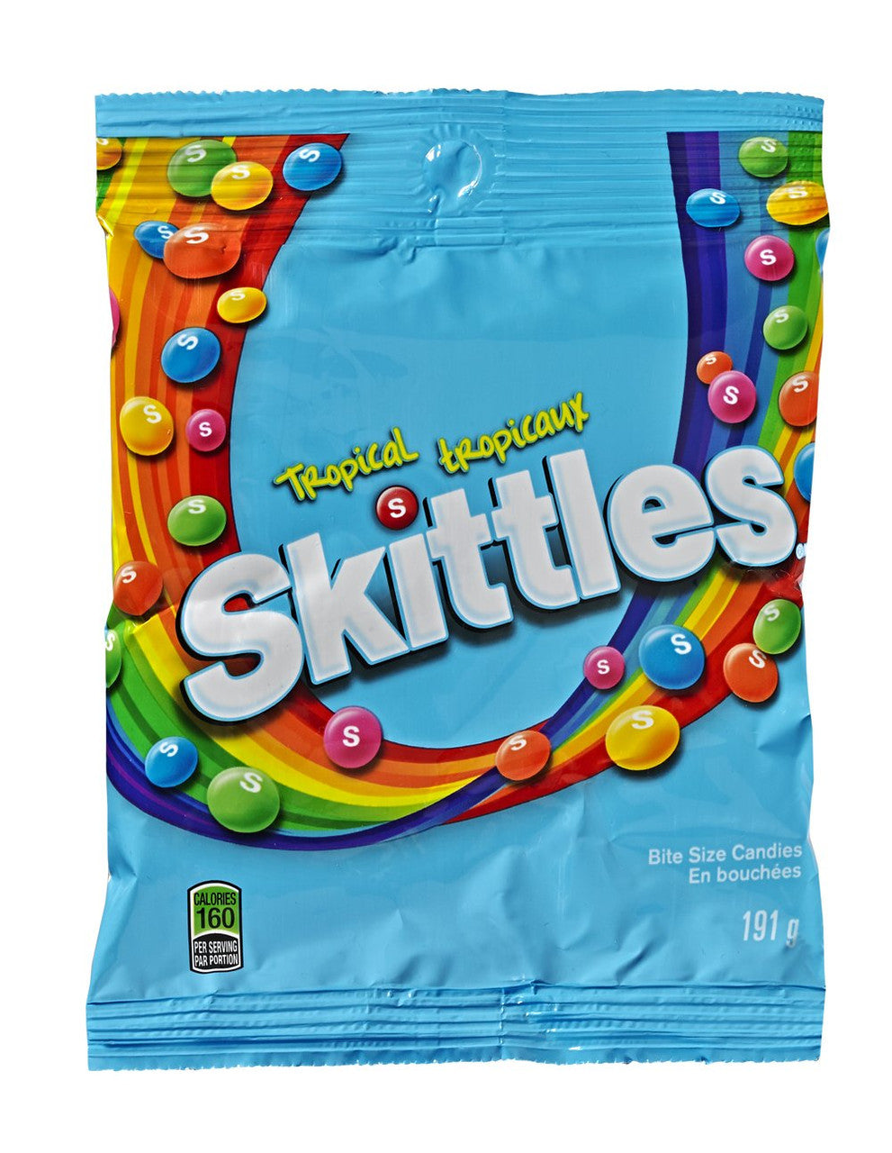 Skittles Tropical, Peg Bag, 191g 6.73oz 12ct  (Imported from Canada}