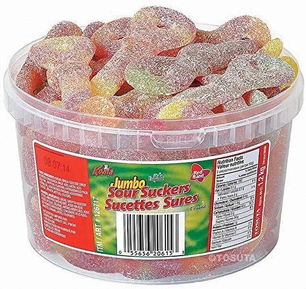 Koala Sour Suckers Gummy Candy, 1.2kg/42.3 oz. Tub, 60 count, {Imported from Canada}