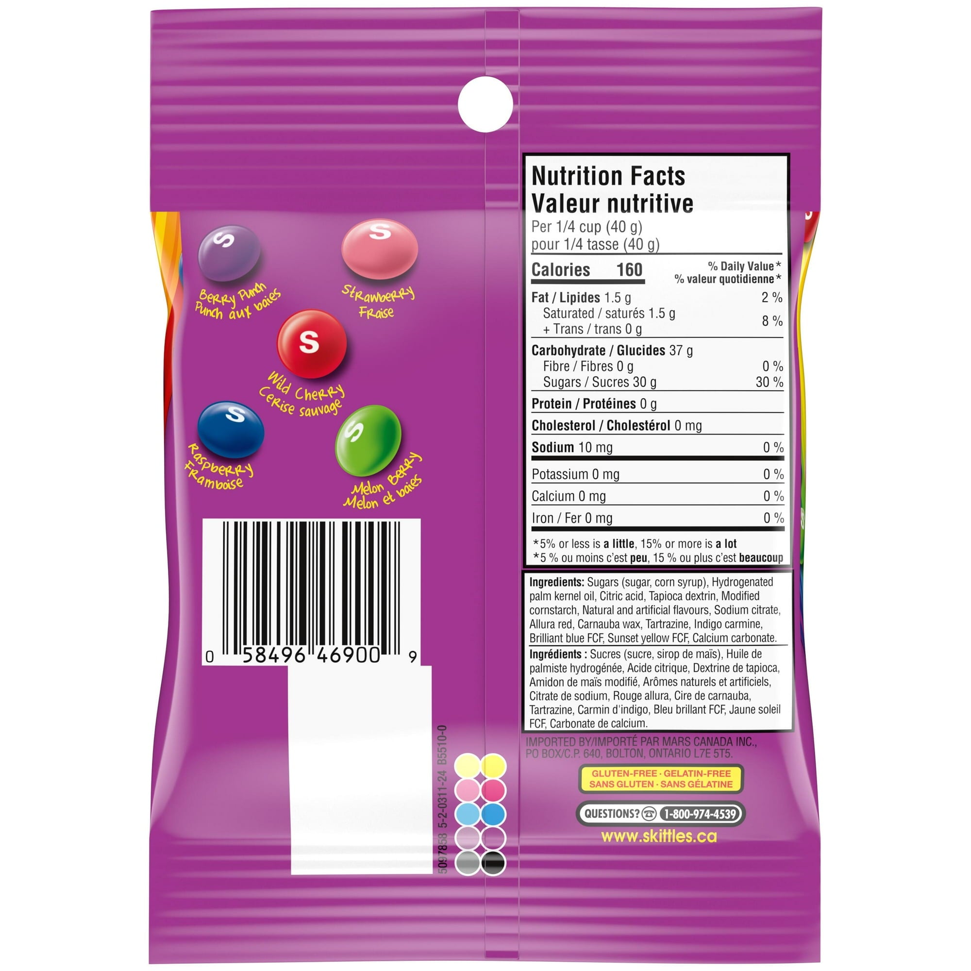 Skittles Berry Bite-Size Candies, 170g/6 oz - Back
