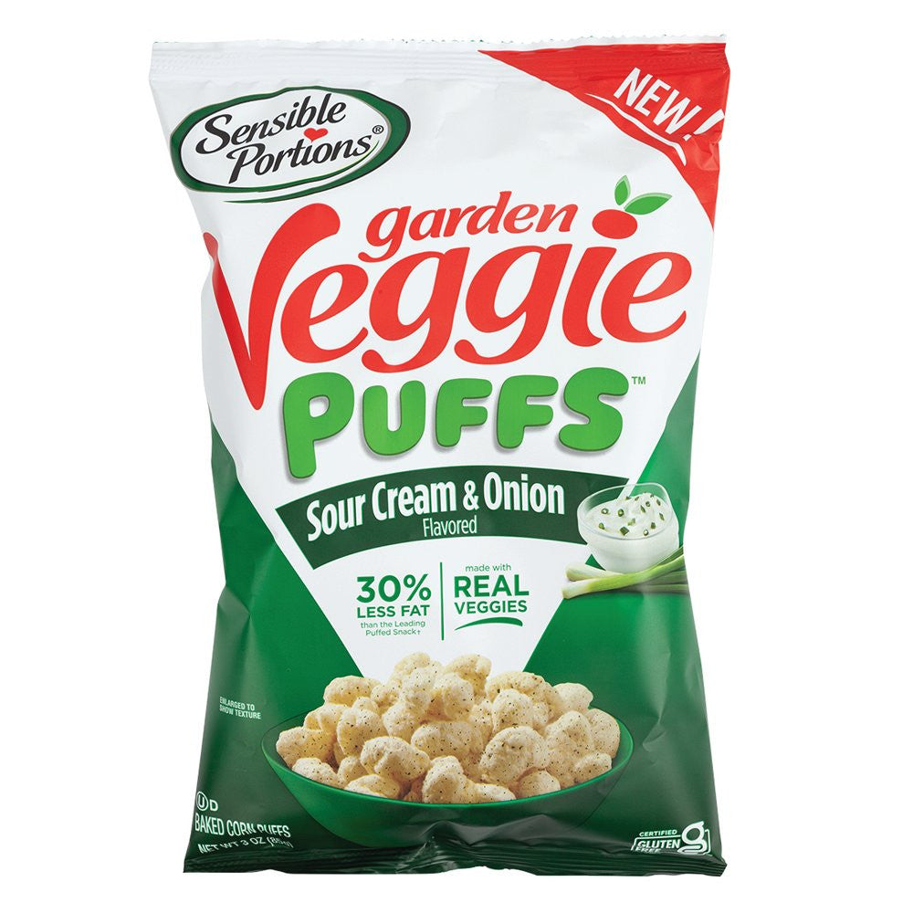 Sensible Portions Veggie Puffs, Sour Cream & Onion, 106g/3.7 oz., {Imported from Canada}