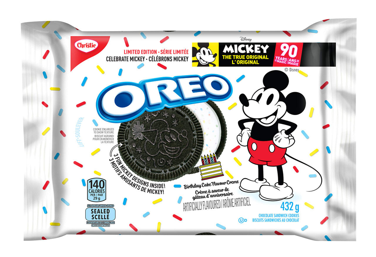 Christie Oreo Mickey Mouse Chocolate Sandwich Cookies, 432g/15.2oz (Imported from Canada)