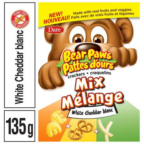 Dare, Bear Paws Crackers Mix, White Cheddar, 135g/4.8oz., {Imported from Canada}