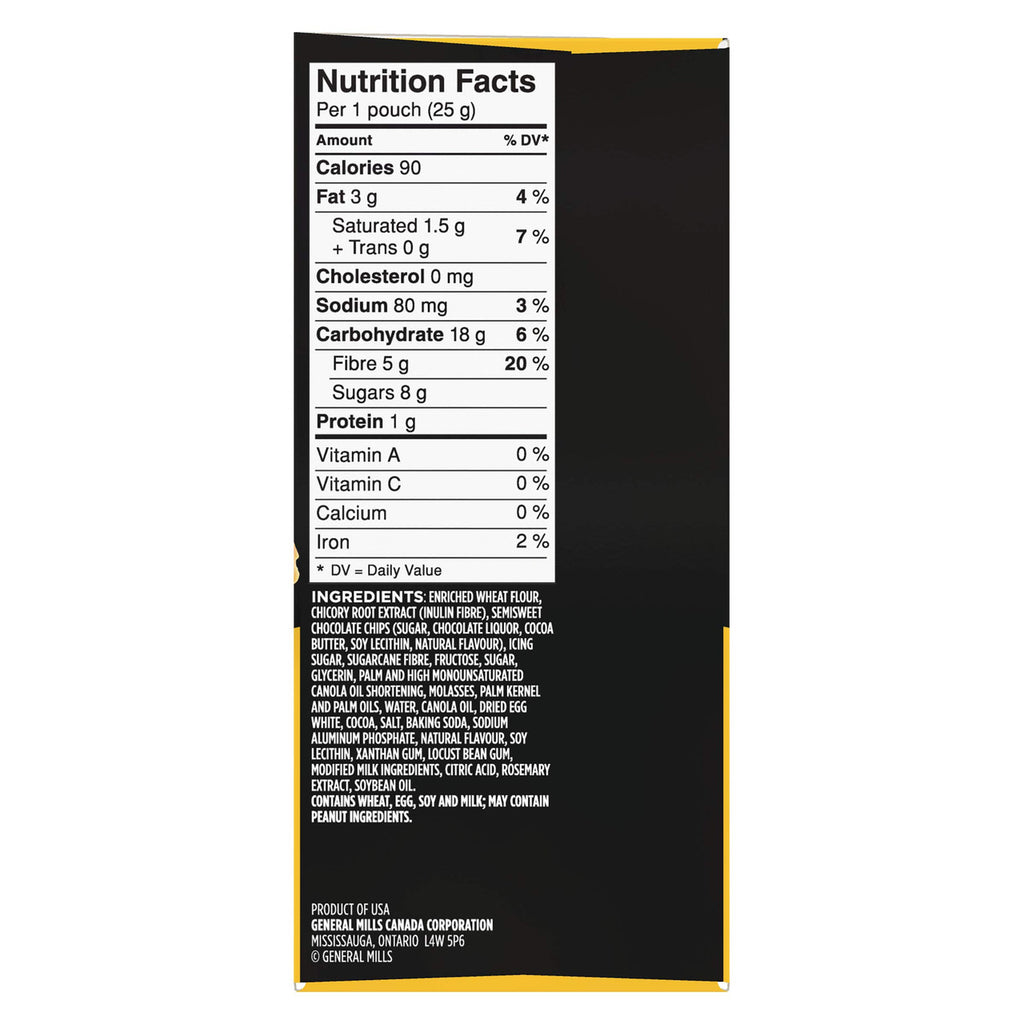 Fibre 1, Delights Chocolate Chip Cookie, 5ct, 125g/4.4oz., {Imported from Canada}