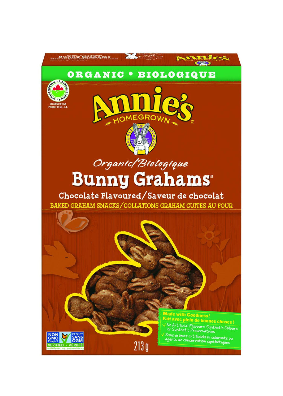 ANNIES HOMEGROWN Organic Bunny Graham Chocolate, 213g/7.5oz.,{Imported from Canada}