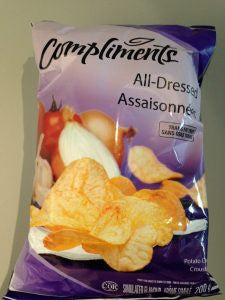 Compliments All Dressed Potato Chips, 200g/7.1 oz.Bag, {Imported from Canada}