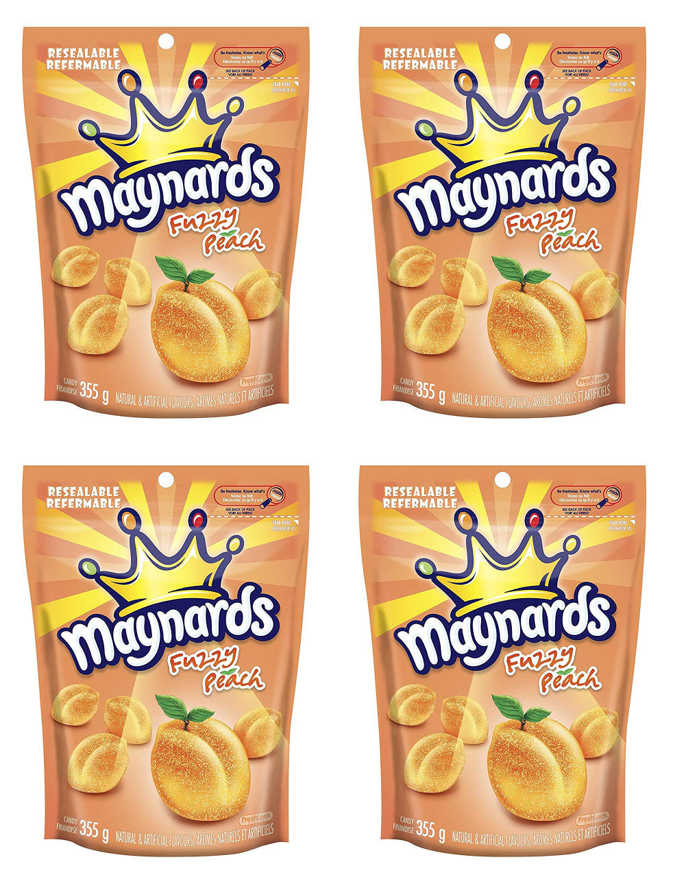 Maynards Fuzzy Peach 355g (12.5oz) Pack of 4, {Imported from Canada}