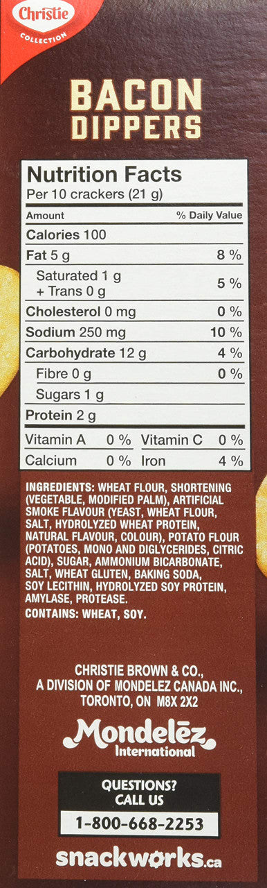 Christie Bacon Dippers Crackers, Ideal for Dipping, 200g/7.05 oz {Canadian}