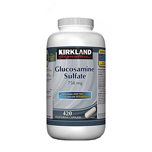 Kirkland Glucosamine Sulfate 750mg 420 Vcaps {Imported from Canada}
