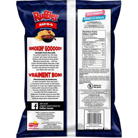 Lay's Ruffles Bar-B-Q Potato Chips 200g/7.1 oz. {Imported from Canada}