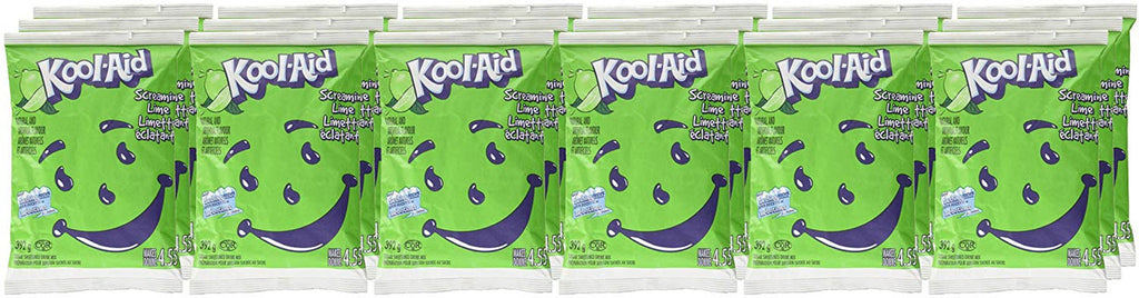 Kool-Aid Screamin' Lime Powdered Drink Mix, 392g/13.8 oz, Pouches, 18pk {Imported from Canada}