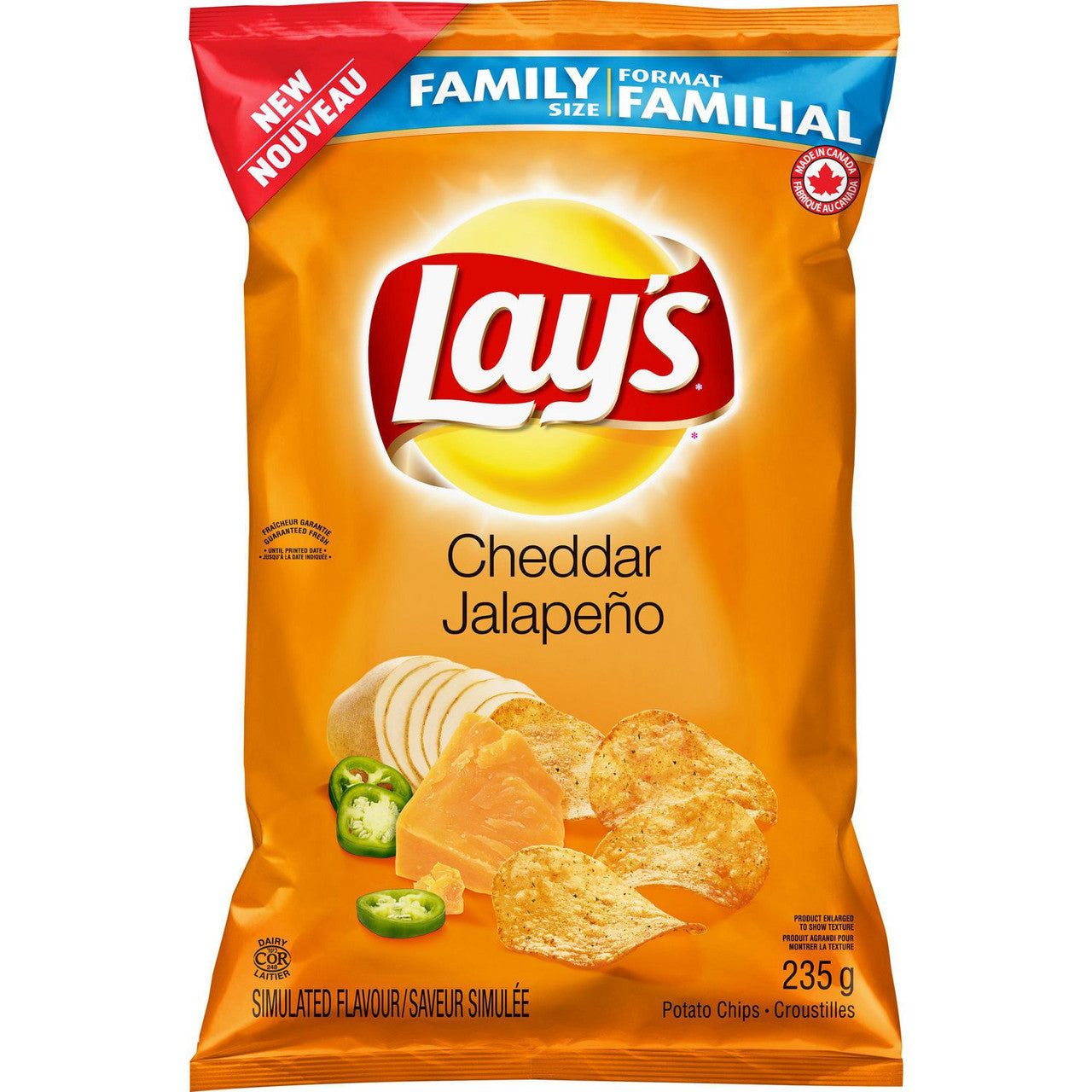 Lay's Cheddar Jalapeno Potato Chips 235g/8.3 oz {Imported from Canada}