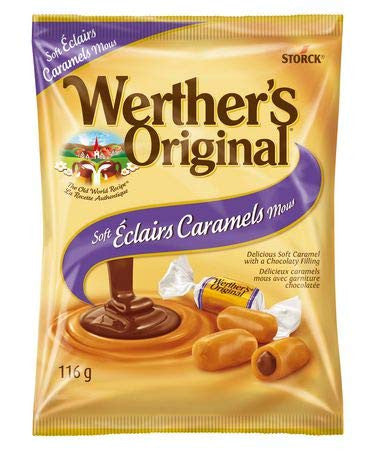 Werther's Original Soft Eclairs Caramel Candies, 116g/4.1oz, (Imported from Canada)