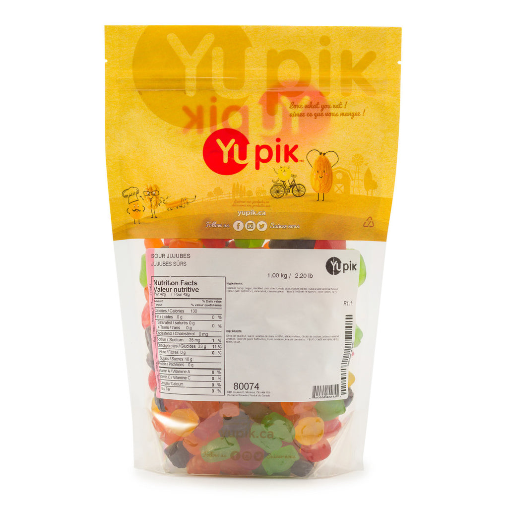 Yupik Sour Jujubes, 1Kg/35.27oz {Imported from Canada}