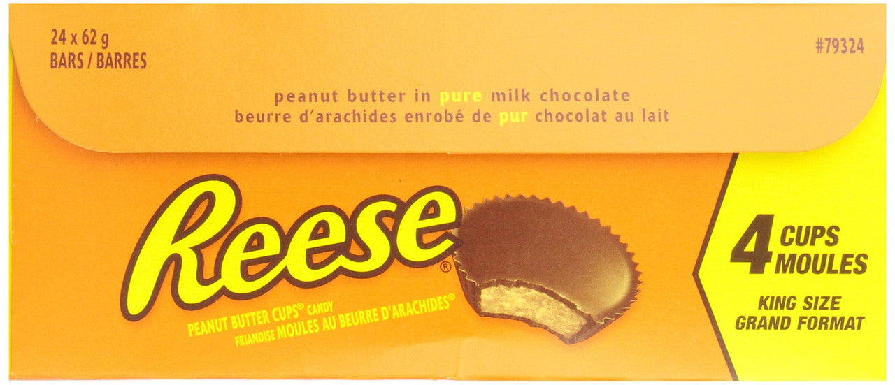 REESE Peanut Butter Cups, Chocolate Candy, 24ct, 62g/2.2oz., {Imported from Canada}