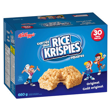 Kellogg's Rice Krispies Square Bars 660g Jumbo Pack-Original, 30 Cereal Bars {Imported from Canada}
