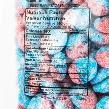 Juby Blue Raspberry Slice Gummies 2.5kg/5.5 lbs {Imported from Canada}