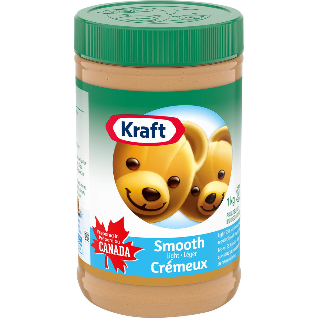 KRAFT Peanut Butter - Light Smooth, (1kg/35 oz.), {Imported from Canada}