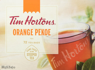 Tim Hortons Orange Pekoe Tea, 72 bags, 180g, 6.35oz {Imported from Canada}