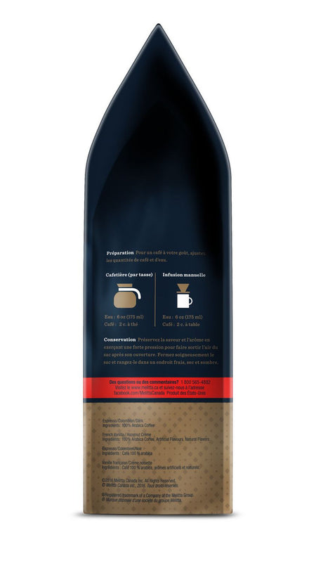 Melitta 100% Colombian Whole Bean Coffee, 907g/32oz., Bag, {Imported from Canada}