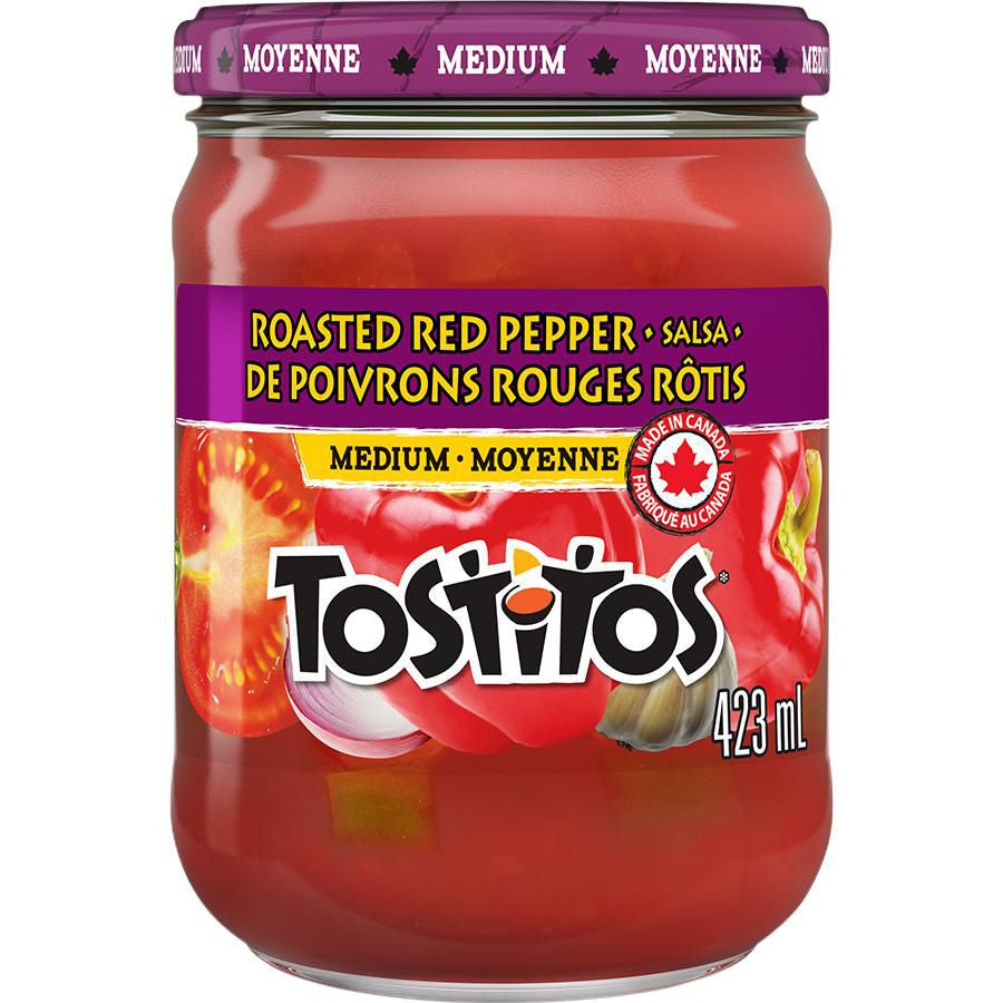 Tostitos Medium Roasted Red Pepper Salsa Dip, 423ml/15 fl. oz., Jar {Imported from Canada}