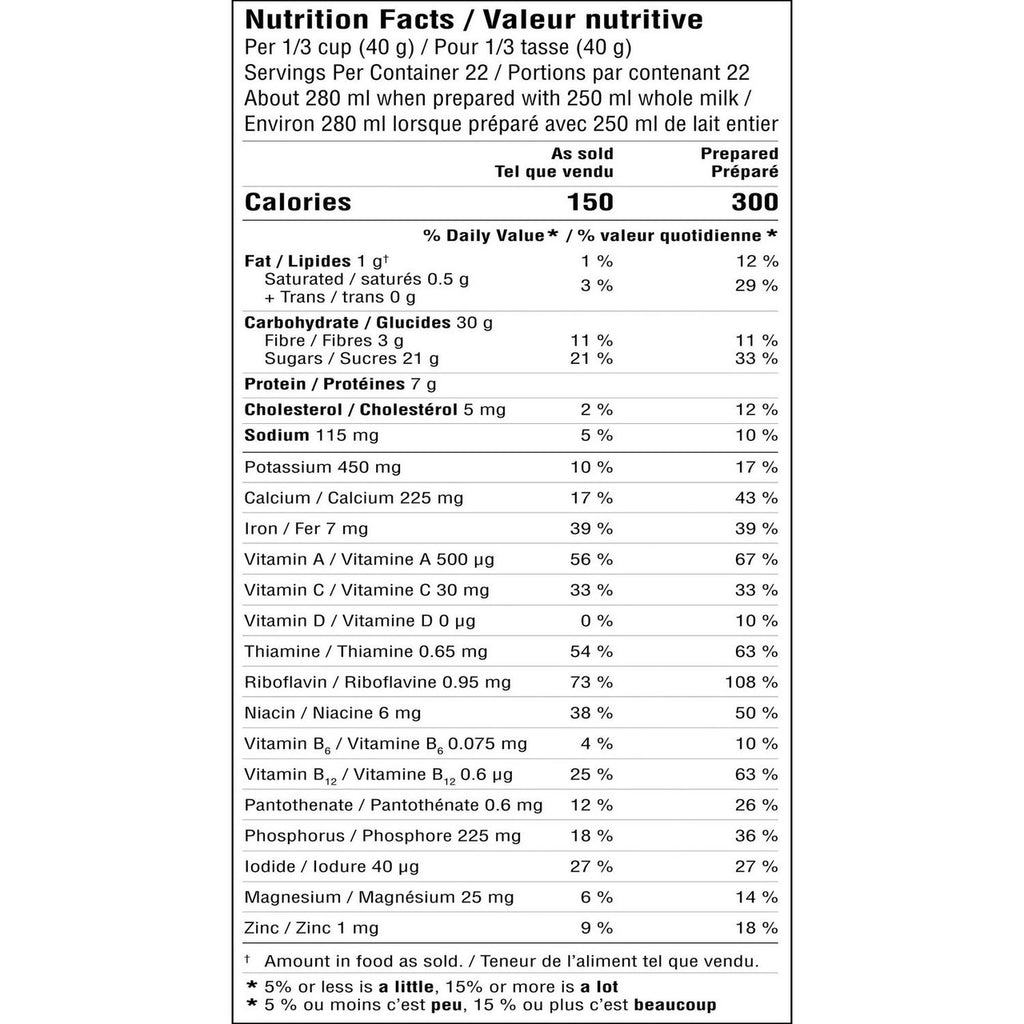 Carnation Breakfast Essentials Chocolate Drink Mix, 880g/1.9 lbs. {Imported from Canada}