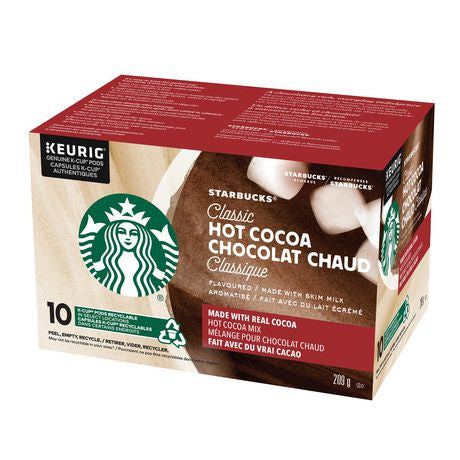 Starbucks Classic Hot Cocoa K-Cups, 10ct Box, 209g/7.3 oz., (Imported from Canada)