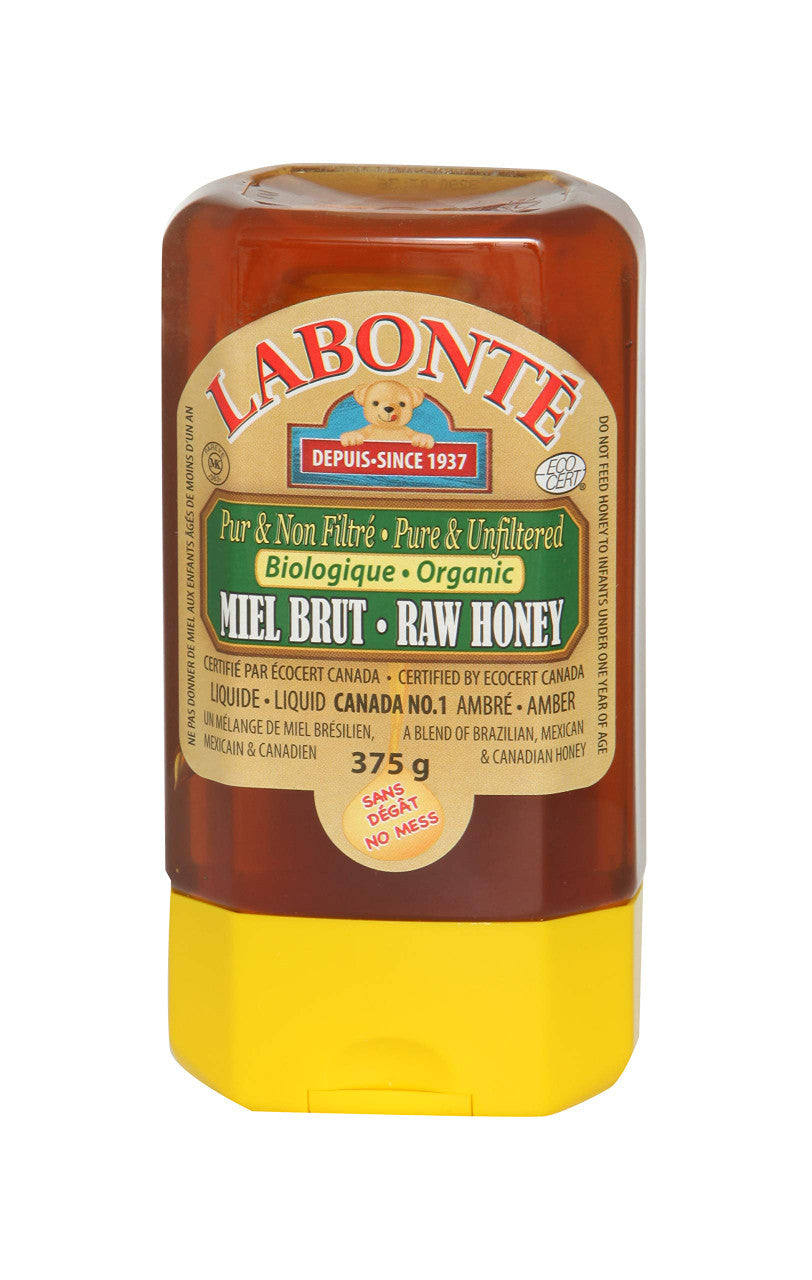 Labonte Raw Organic Honey, 375g/13.2oz., {Imported from Canada}