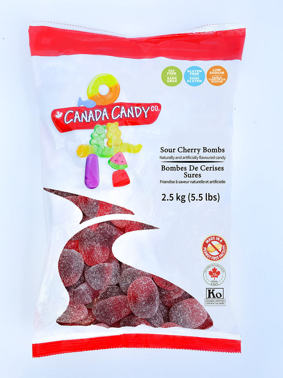 Canada Candy Sour Cherry Bombs 2.5 kg (5.5 lbs) {Imported from Canada}