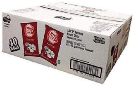 Lays Ketchup Chips, 40ct x 40g/1.4 oz., Bags, Vending Size {Imported from Canada}