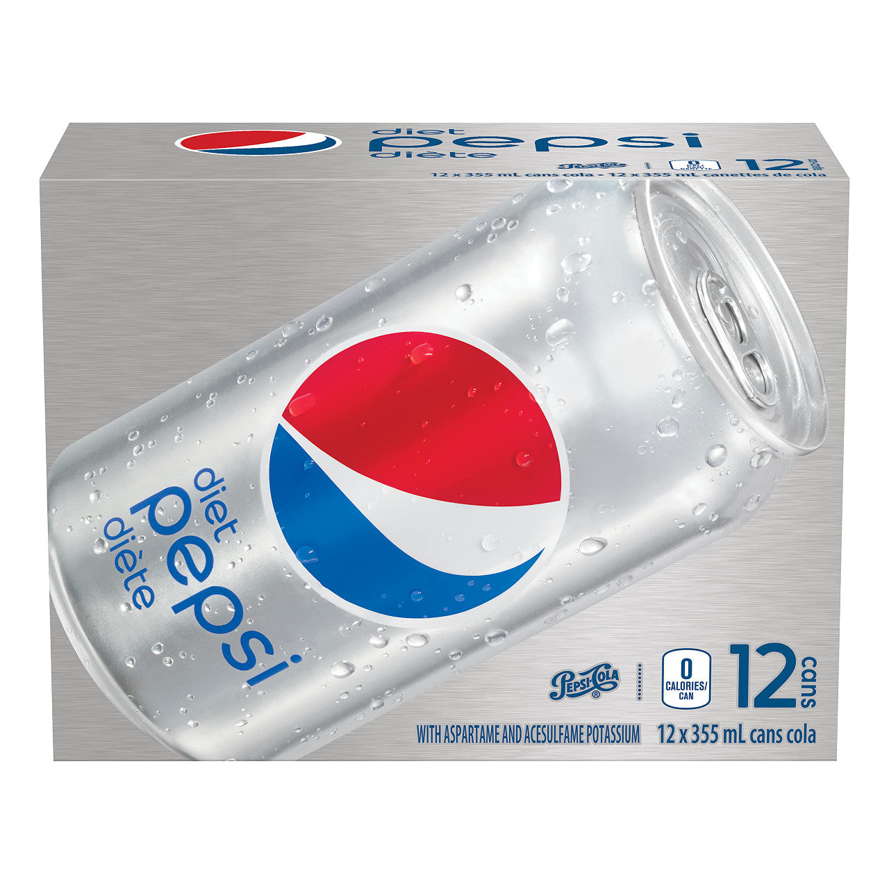 Diet Pepsi Soft Drink Pop Cans, 355mL/12oz., 12 Pack, {Imported from Canada}