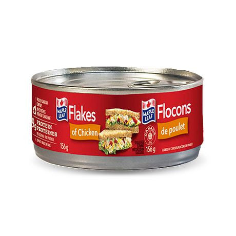 Maple Leaf Flakes of Chicken 156g/5.5oz Can, (Imported from Canada)